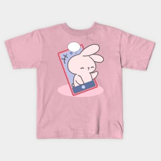 Heartwarming Reunions: Bunny One Flop at a Time! Kids T-Shirt